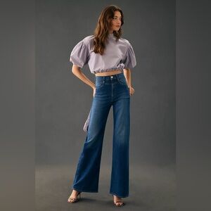 Anthropologie Joes Jeans The Goldie High Rise Yoke Wide Palazzo Jeans Womens 28
